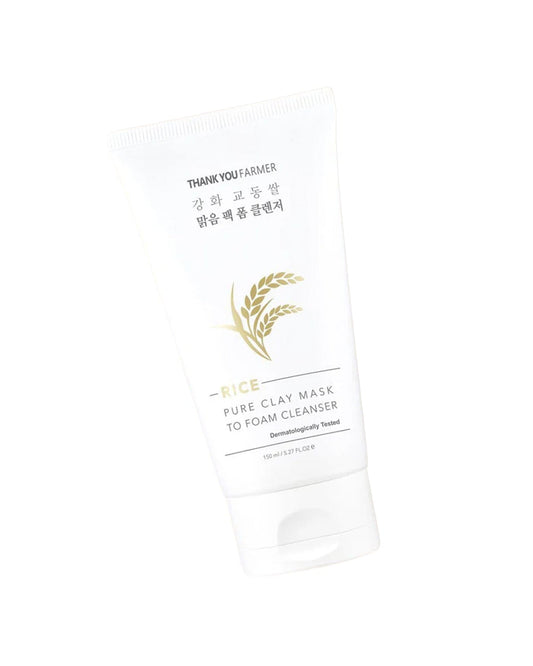 Rice Pure Clay Mask to Foam Cleanser