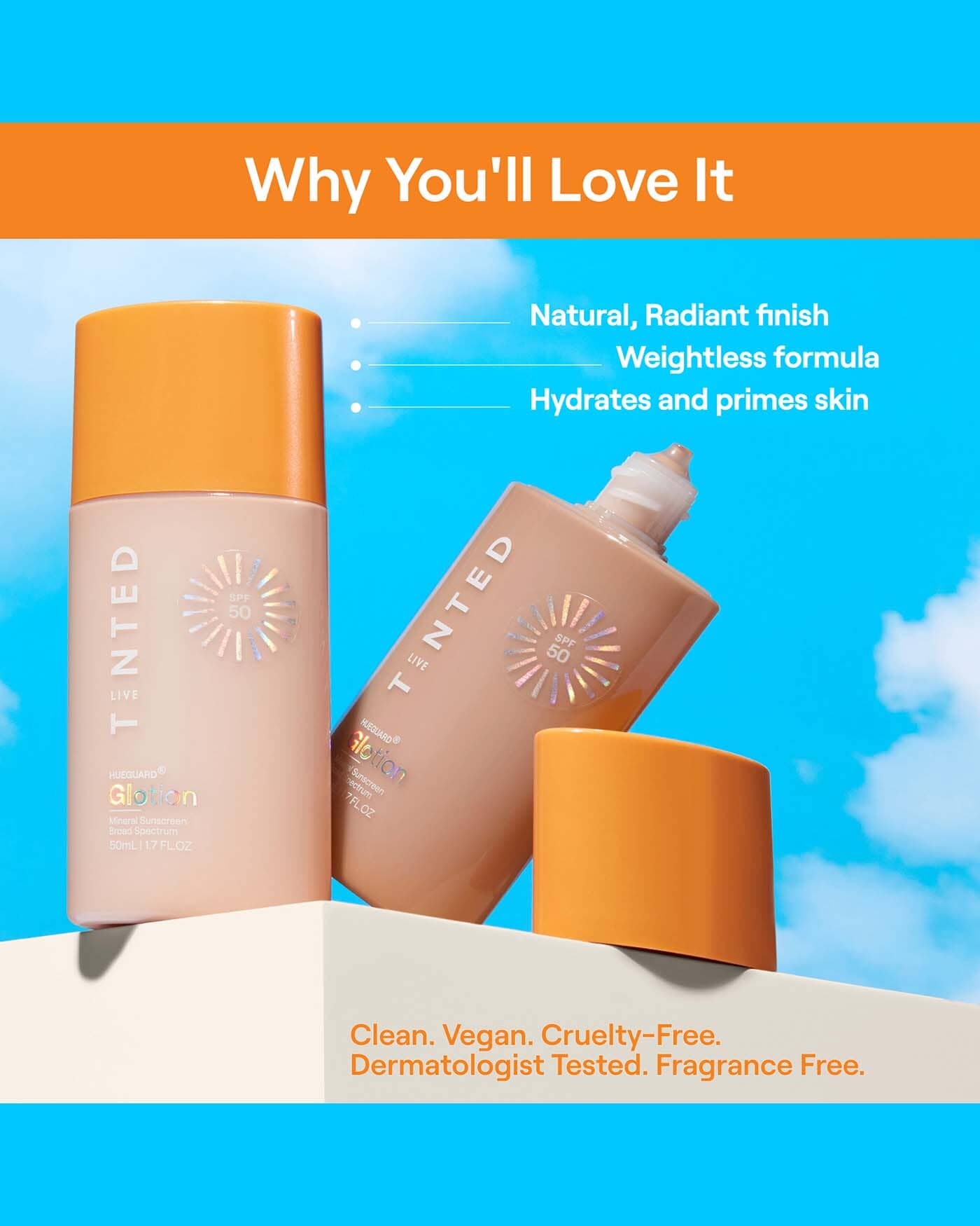 Hueguard® Glotion Mineral Sunscreen Broad Spectrum SPF 50